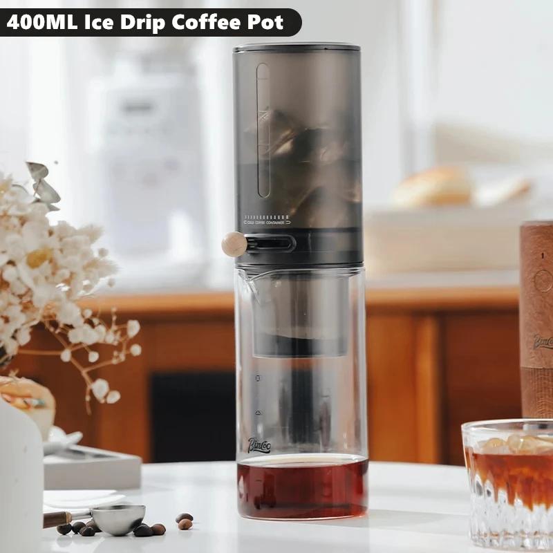 Cafeteira Portátil de Vidro para Gotejamento, Cafeteira Holandesa para Café Gelado, Conjunto Profissional de Barista MDUG (preto)