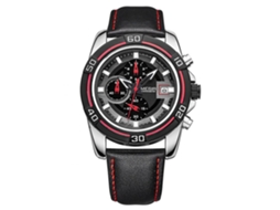 Reloj De Pulsera Megir Multifuncional Moda Simple Cuarzo (caja Blanca, Esfera Negra)