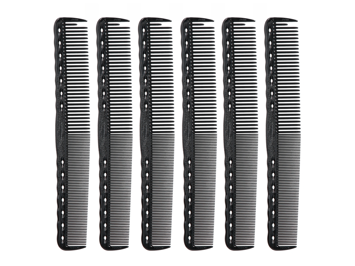 6pcs Pentes De Corte Fino De Carbono Para Cabeleireiro Salão Pentes De Modelagem Topo Plano