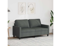 Vidaxl Sofá De 2 Lugares Em Tecido 140 Cm Cinzento-escuro