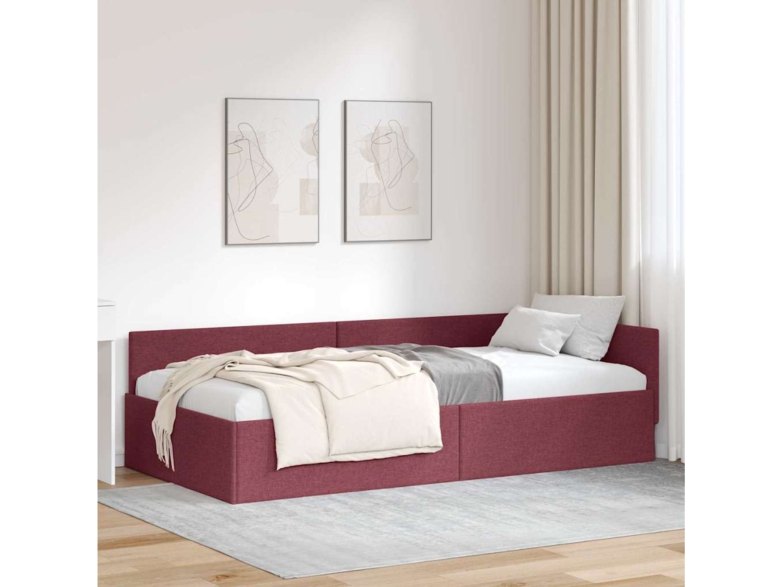 Vidaxl Estrutura De Cama De Canto Vinho Vermelho 100 Cm X 200 Cm