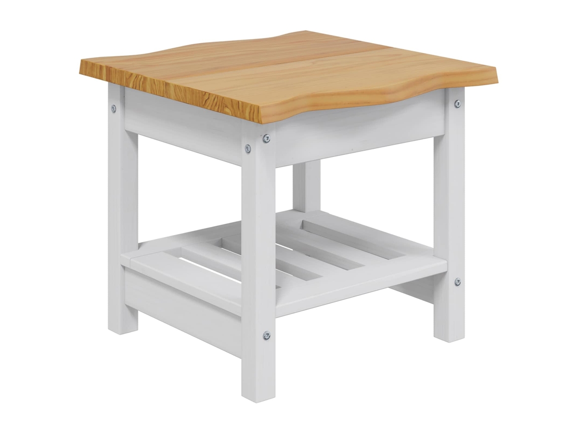 Conjunto 1 Mesa Lateral Vidaxl Branco Madeira De Pinho Maciça (50 X 50 X 45,5 Cm)