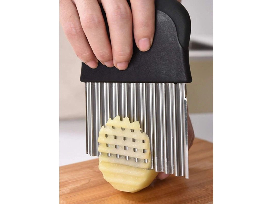 Cortador De Batata Frita Em Aço Inoxidável Para Fatias De Waffle Ajustável Manual