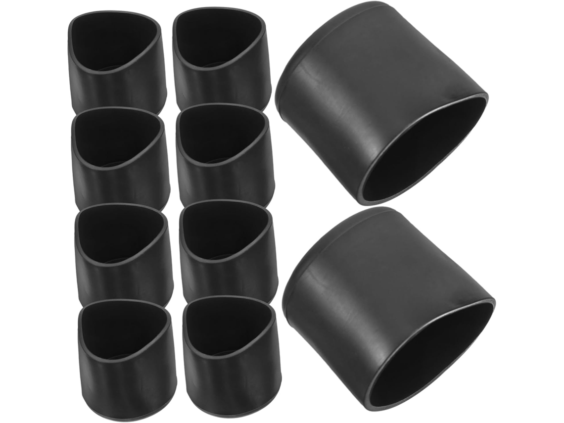 Conjunto De 20 Protetores Pvc Preto Para Pés Cadeiras Com 25mm Diâmetro, Antiderrapantes E Com Absorção De Impacto