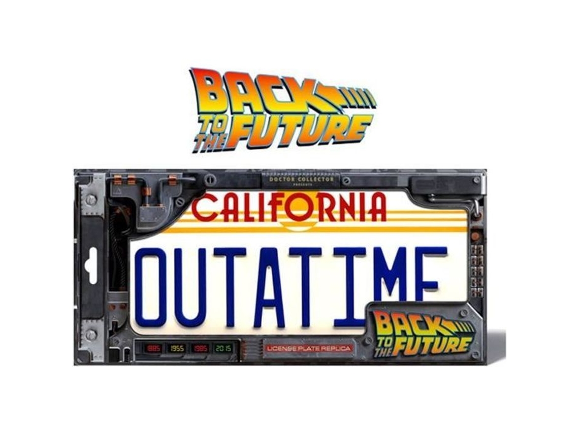 Réplica de Volta para O Futuro Placa de Metal Out a Time 33Cm