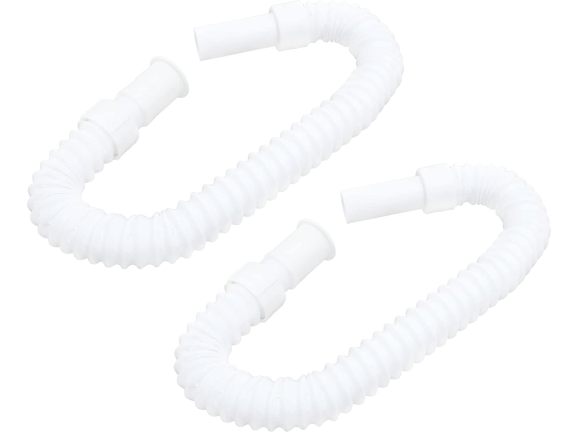 Conjunto De 2 Mangueiras Flexíveis Para Drenagem, Saída De Água Compatível Com Máquinas De Lavar Roupa E Pias.
