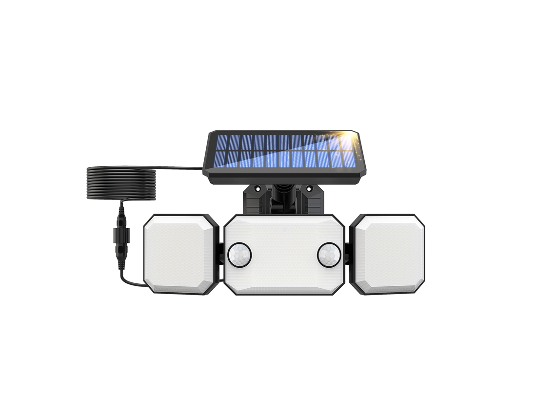 Lâmpada Solar de Parede com Sensor de Movimento Três Cabeças Split TY05139