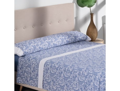 Conjunto de Lençol NALUI Atenea Tejido Polycotton Transpirable Lavable Fácil Planchado Azul (x135x190/200cmcm)