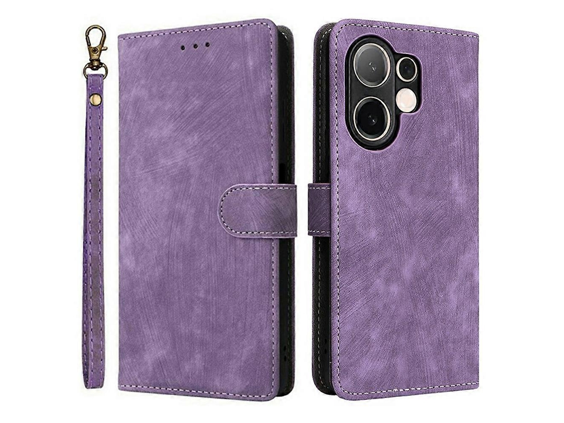 Capa Tkdaddy Para Vivo V60 5g, Carteira, Bloqueio Rfid, Couro Sintético, Capa Para Celular, Suporte Com Alça, Roxa