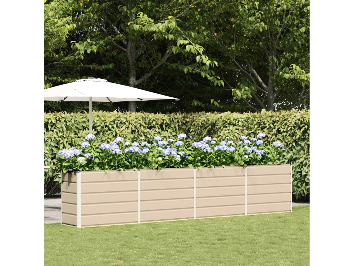 Vidaxl Floreira Ivory 385 X 50 X 75 Cm Aço Galvanizado
