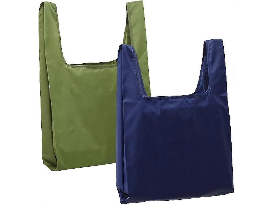 Conjunto de 2 Sacolas de Compras Reutilizáveis, Laváveis, Ecológicas, em Nylon, Dobráveis ​​e Ideais para Uso Diário GOKOCO