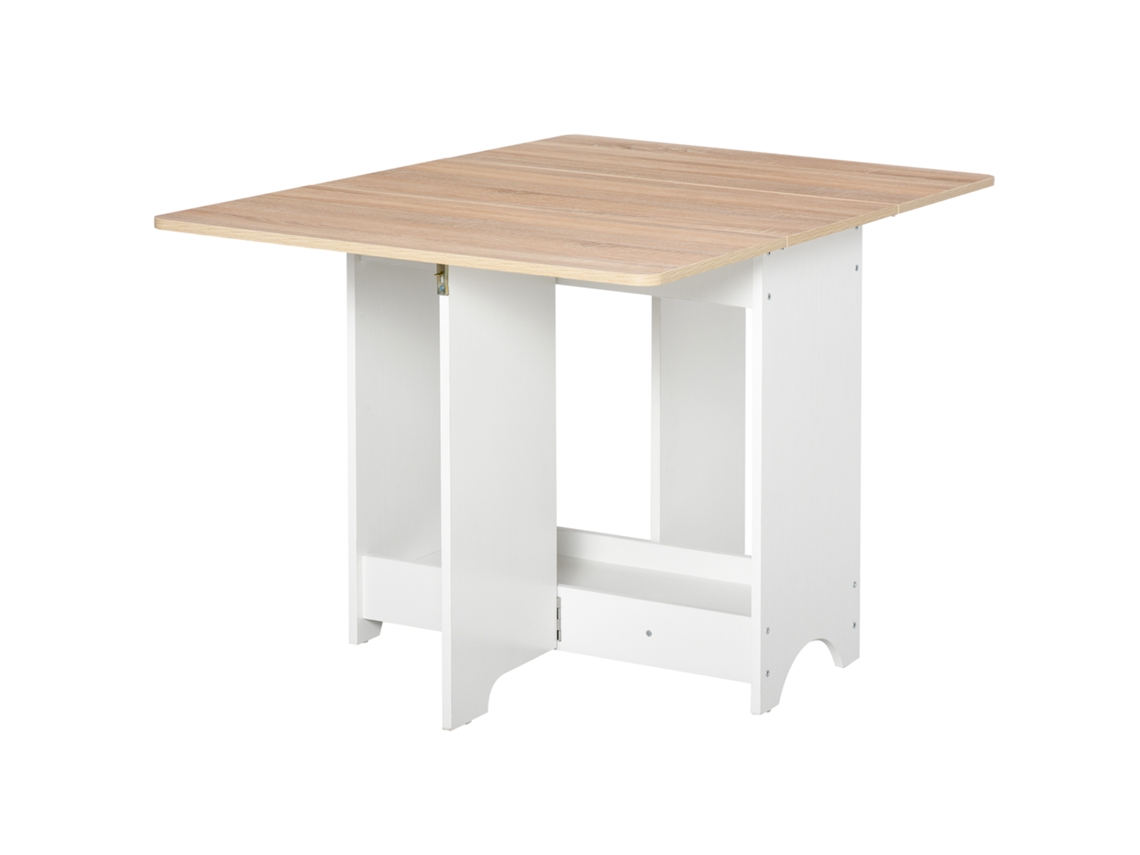 Mesa Dobrável com Prateleira 118x80x72 cm Branco S/MARCA