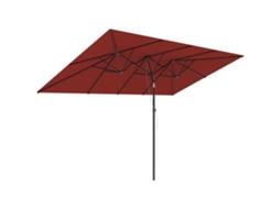 Guarda-sol Grande Vinho Tinto 150x295x170-214 Cm, Ajustável E Inclinável