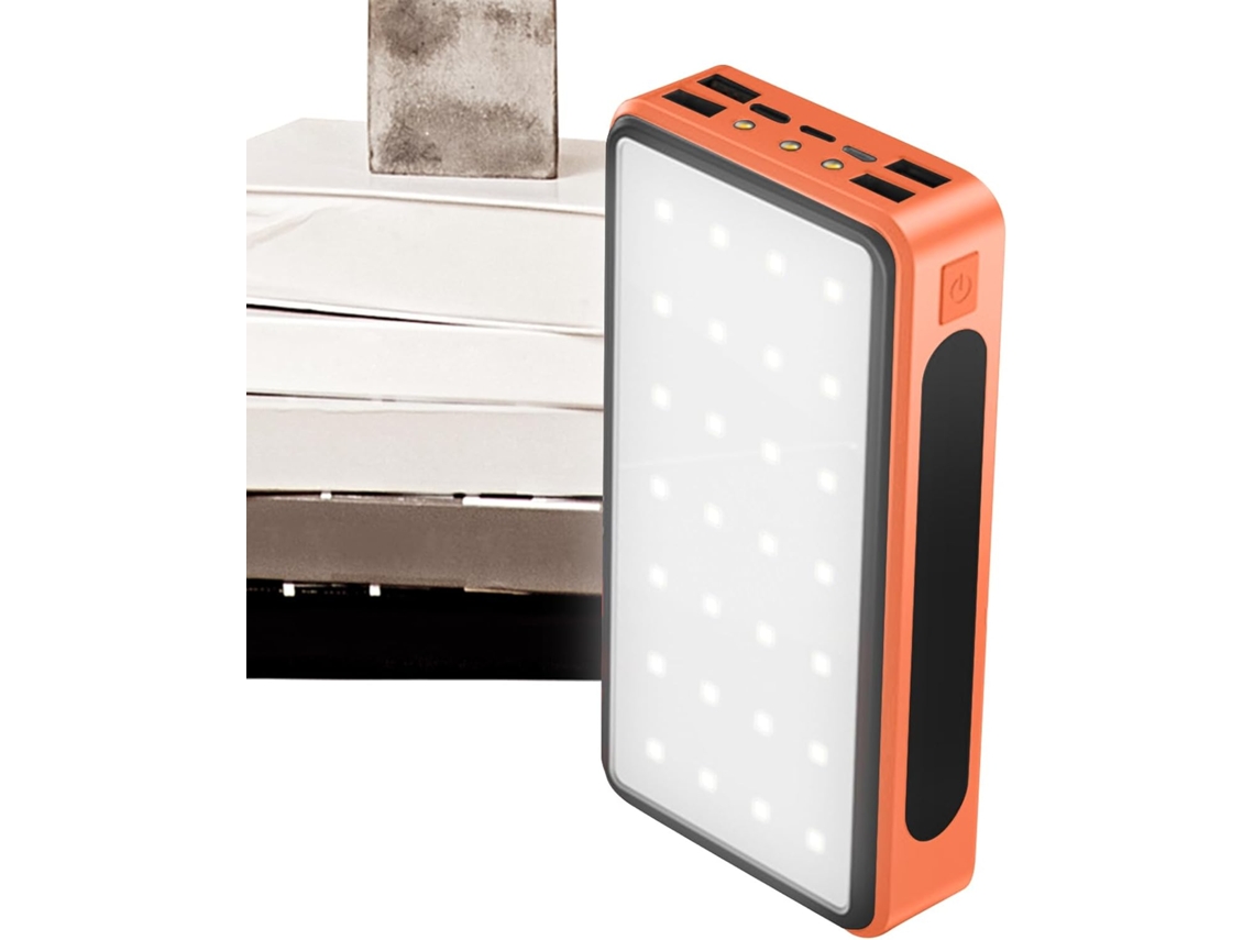 Bateria Externa Solar | Carregador Portátil De Energia Solar,20000mah Étanche Com Lâmpada Led Para C Gokoco