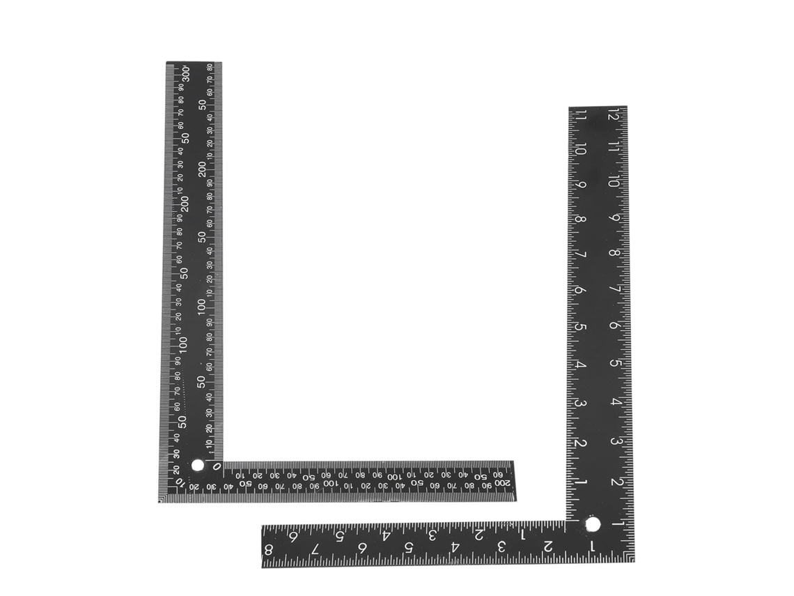 Lurelia Esquadro Ergonómica Precisa 2 Peças Preto Para Marcenaria
