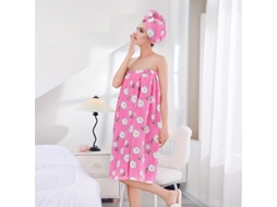 Kit: Roupão Estampado + Secador, Toalha Felpuda Coral, para Pós banho Confortável em Casa Ou Spa STELASPLEN