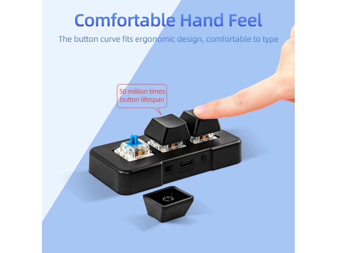 Teclado Mecânico Personalizado De 3 Teclas Mk321-pro Com Interruptor Azul E Conexão Usb+2.4g+bt