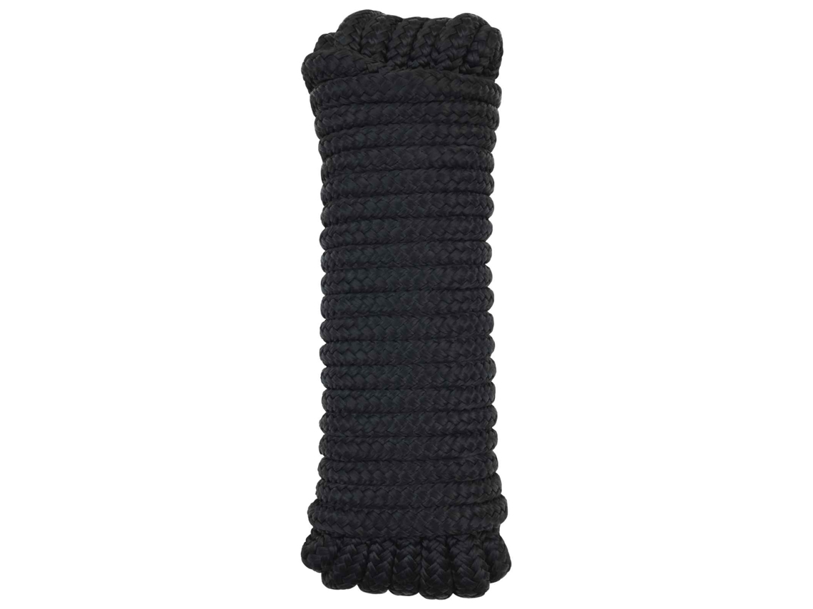 Vidaxl Corda De Barco 2 Mm 9 M Preto Poliéster
