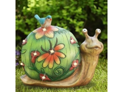 Estátua de Jardim Estatueta de Caracol Escultura Animal de Resina Movida a Energia Solar Luz Interior Decorações Ao Ar Livre