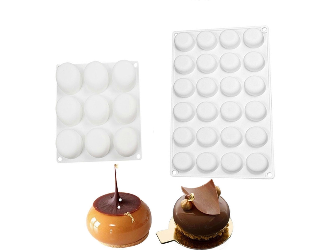 Molde De Silicone Semicircular/plano Circular Para Decoração De Bolos, Mousse E Fondant, Ideal Para Fazer Chocolate, Doces E Sabonetes Artesanais, Com