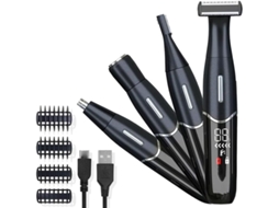 Aparador Elétrico de Nariz 4 em 1 Recarregável Via Usb À Prova D'água Unissex AQUAFORGE