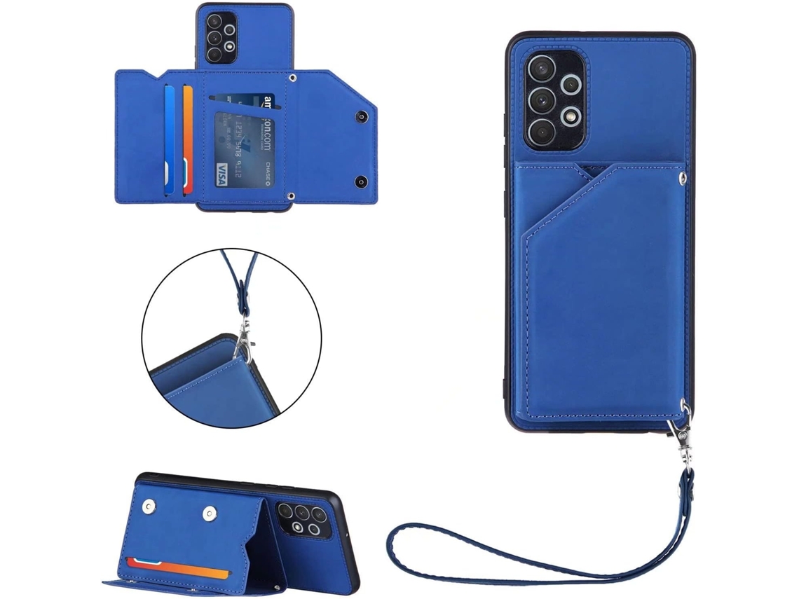 Capa Carteira Azul Para Samsung Galaxy A32 - Elysve