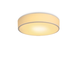 Luz de Teto Redonda 2 Lâmpadas E27 Tecido Branco Quarto Lâmpada 38 Cm com Abajur para Sala Estar Cozinha Corredor NETTLIFE Moderna