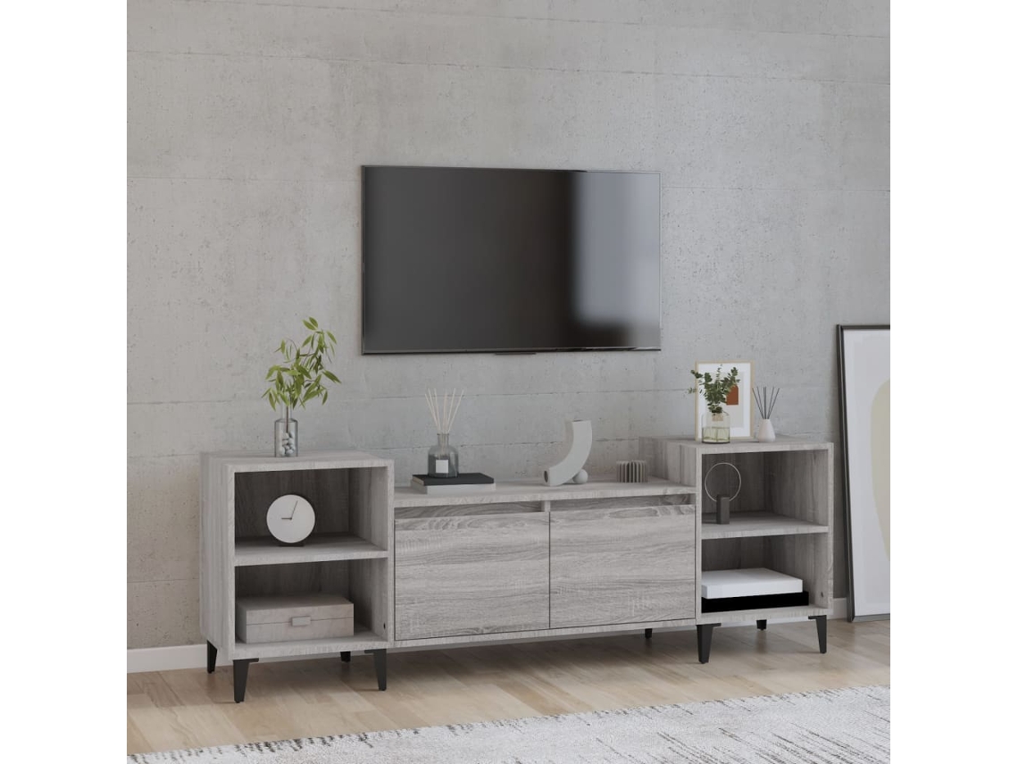 Vidaxl Móvel De Tv 160x35x55 Cm Derivados De Madeira Cinzento Sonoma