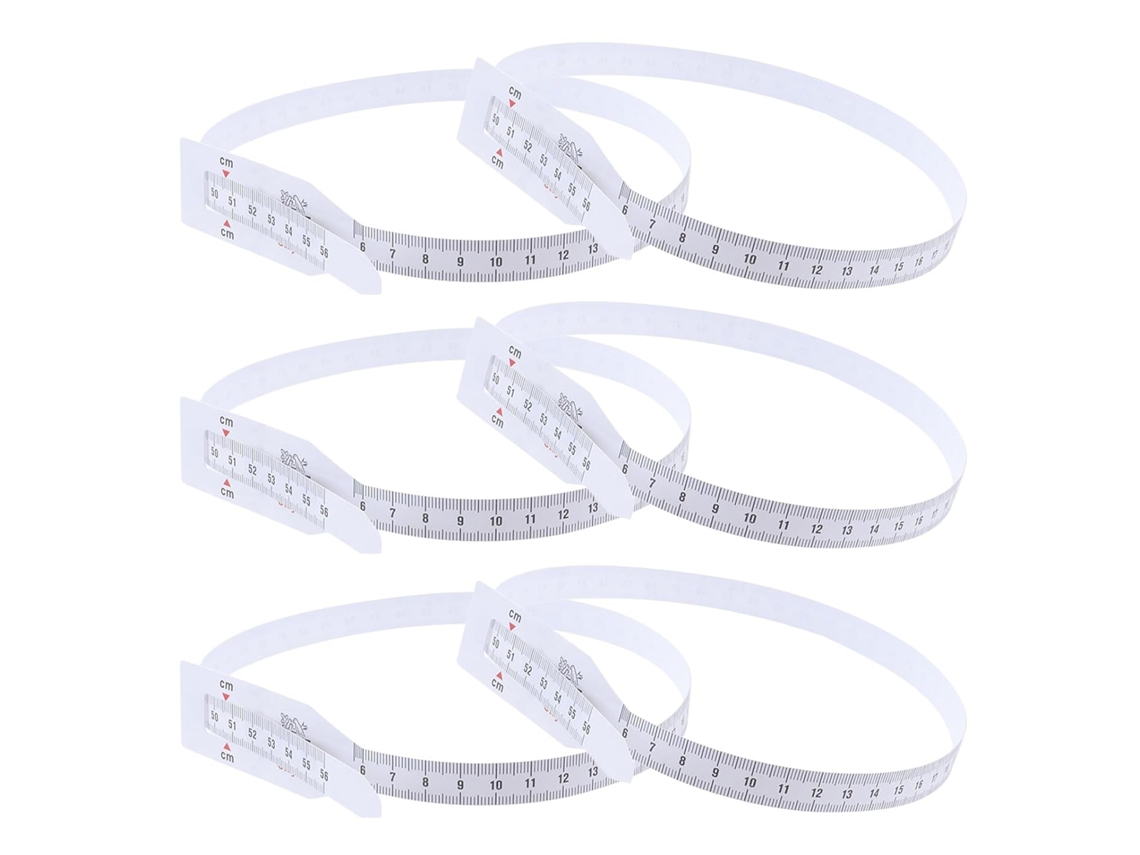 Conjunto Com 6 Fitas Métricas Flexíveis De Plástico Branco Para Medições Precisas.