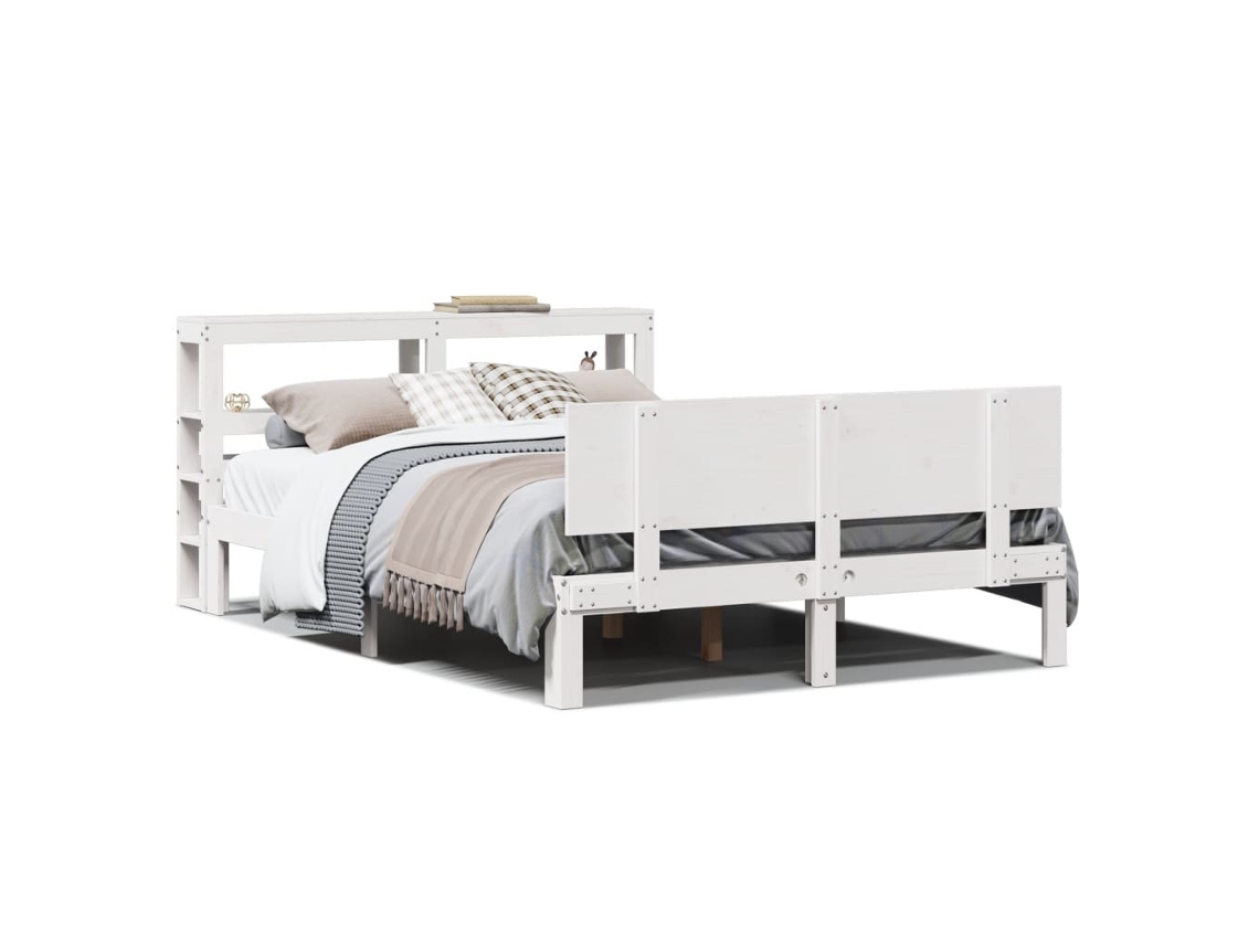 Bed Frame, Bed Frames Vidaxl Branco Madeira De Pinho (150 X 200 Cm)