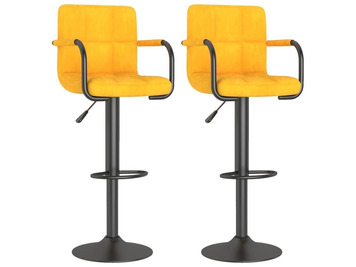 Bancos de Bar 2 Pcs Veludo Amarelo Mostarda MAISON EXCLUSIVE
