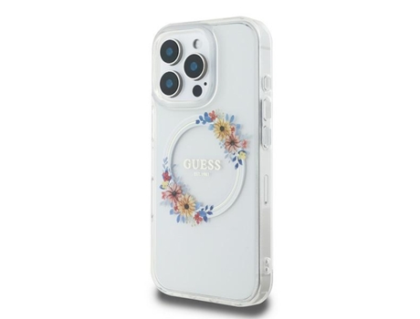 Capa Magsafe para iPhone 16 Pro GUESS Pele Sintética Transparente