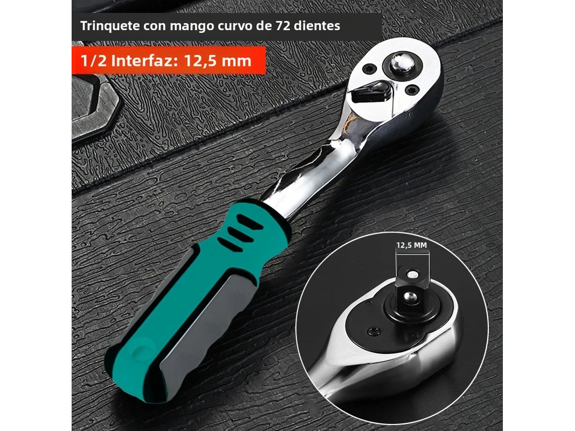 Chave De Eixo Rotativo De 72 Dentes (12,5 Mm), Chave De Aço De Alto Torque Com Liberação Rápida