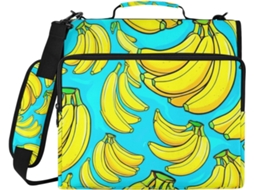 Pasta Amarela Em Formato De Banana Com Fecho 3 Argolas, Organizador Turquesa Resistente À Água Escola E Escritório