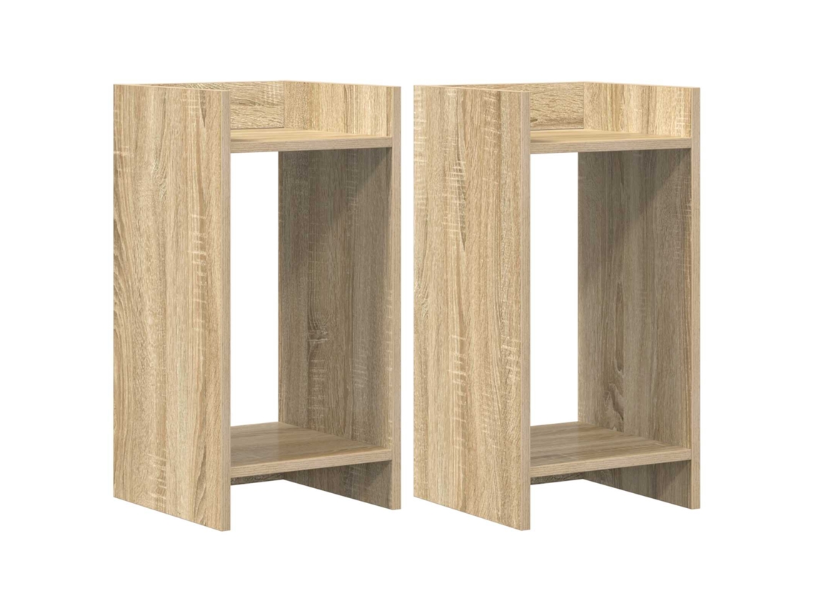 Conjunto 2 Suporte Para Plantas Vidaxl Castanho Derivados De Madeira (30 X 30 X 60 Cm)