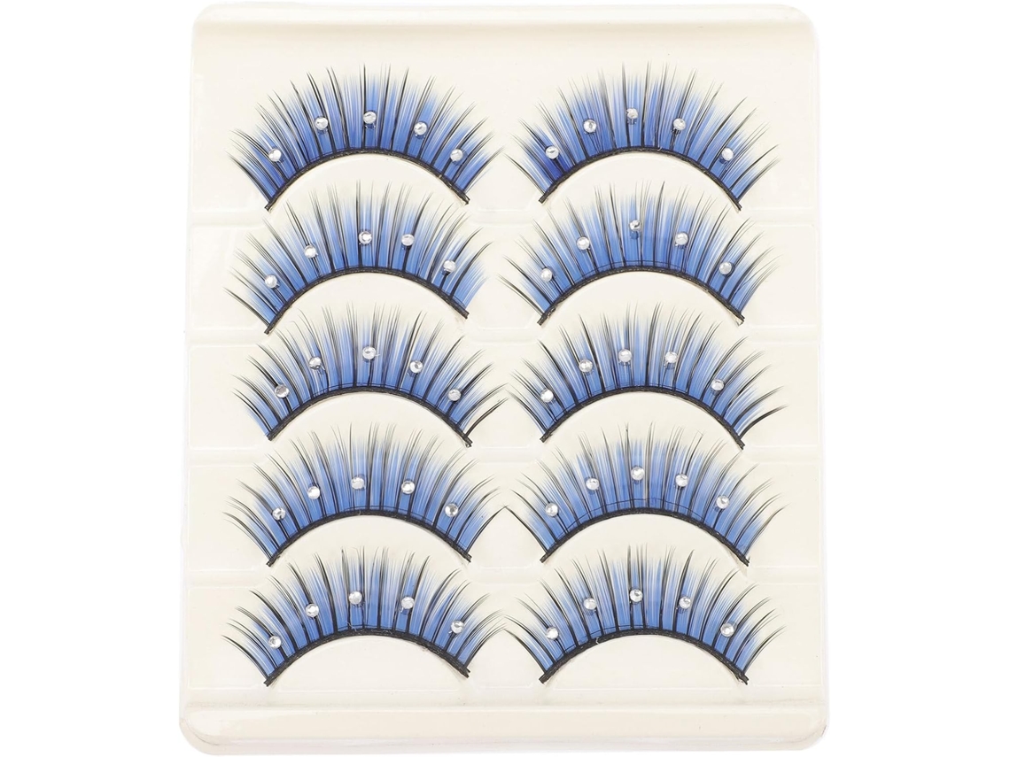 Pares de presilhas de cabelo azuis com decorações para cosplay, extensões de fibra.