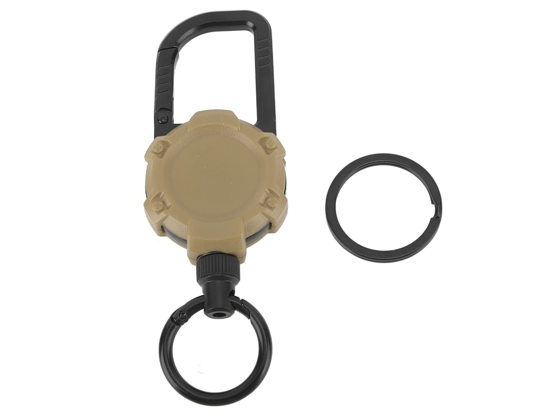 Chaveiro Magnético Retrátil Aço Inox com Gancho Tan