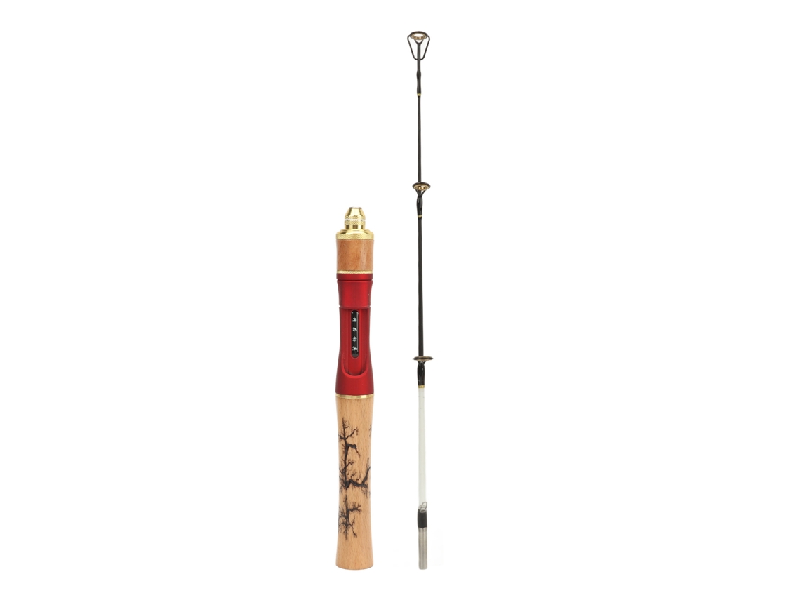 Vara de Pesca de Gelo com Grip de Madeira 58cm