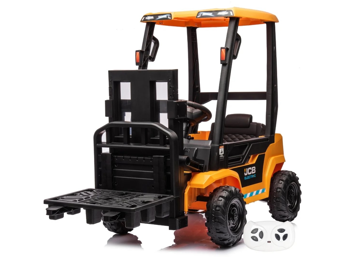 Jcb Empilhador Elétrico Para Crianças 2 A 6 Anos – Empilhador Infantil 12v Com Controlo Remoto, Chinose De 3 Pontos &amp; Arranque Suave – Amarelo