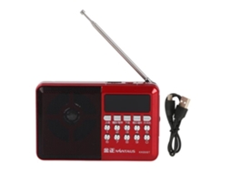 Rádio Fm HURRISE Portátil Rádio Am Fm Cartão de Memória Reprodução de Mp3 Antena Externa Ergonômica Rádio de Bolso Funciona com Bateria