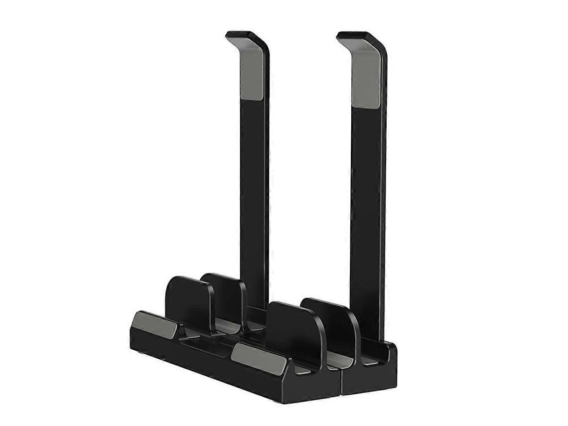 Suporte Vertical Ajustável Para Laptop, Acolchoado Com 3 Compartimentos Para Laptops De 16", Base Retangular, Estabilidade Aprimorada, Preto