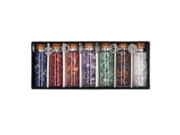 7 Peças Garrafas Pedras Cristal Cura Chakras Pedras Polidas Para Meditação Decoração