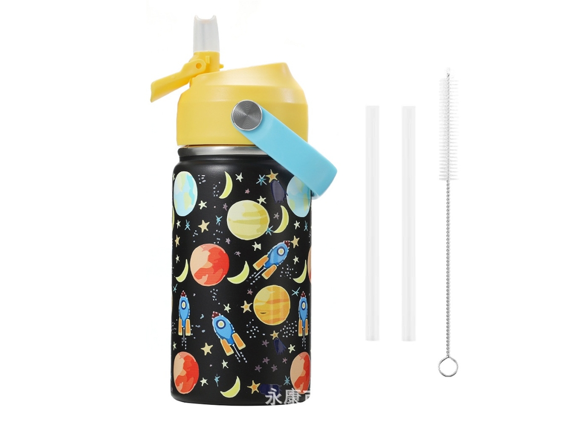 Garrafa Térmica Elysve, 480 Ml, Preto