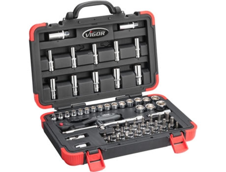 Conjunto de soquete VIGOR V2305N Quadrado oco 3/8 Polegada 10 Mm Perfil hexagonal externo Perfil T Perfil hexagonal interno Pe