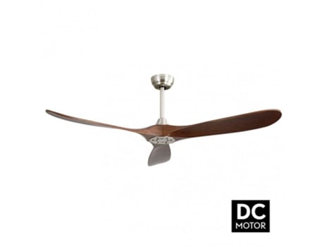 Dc Marin Nickel Fan 3 Lâminas de Carvalho Sem Luz 5 Velocidades Temporizador Remoto 152D FABRILAMP
