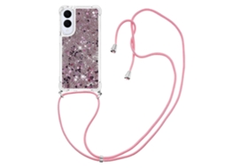 Capa De Tpu Tkdaddy Para Samsung Galaxy S25 Edge, Capa De Celular Quicksand Com Cordão, Ouro Rosa/corações