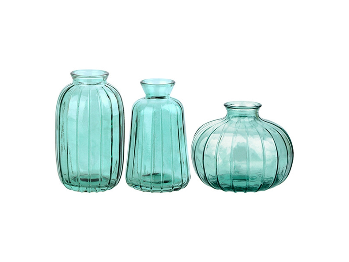 Vaso Vidro Colorido Transparente Trecho Abóbora Verde