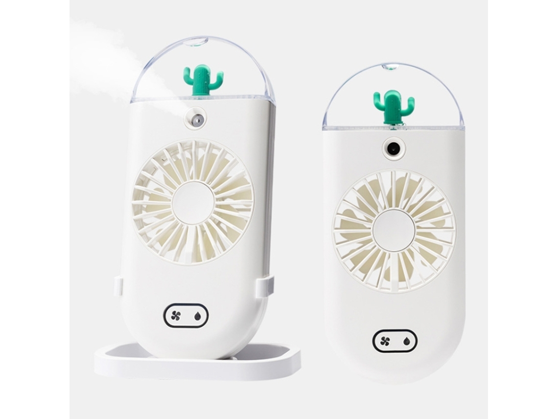 Ventoinha de Mão PORTÁTIL HALINUIA Bd bs1 com Umidificador (Recarregável, 3 Velocidades)