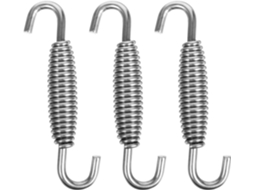 Conjunto de 3 buchas de aço inoxidável para tubo de escape, 68 mm, com ganchos de aço giratórios.