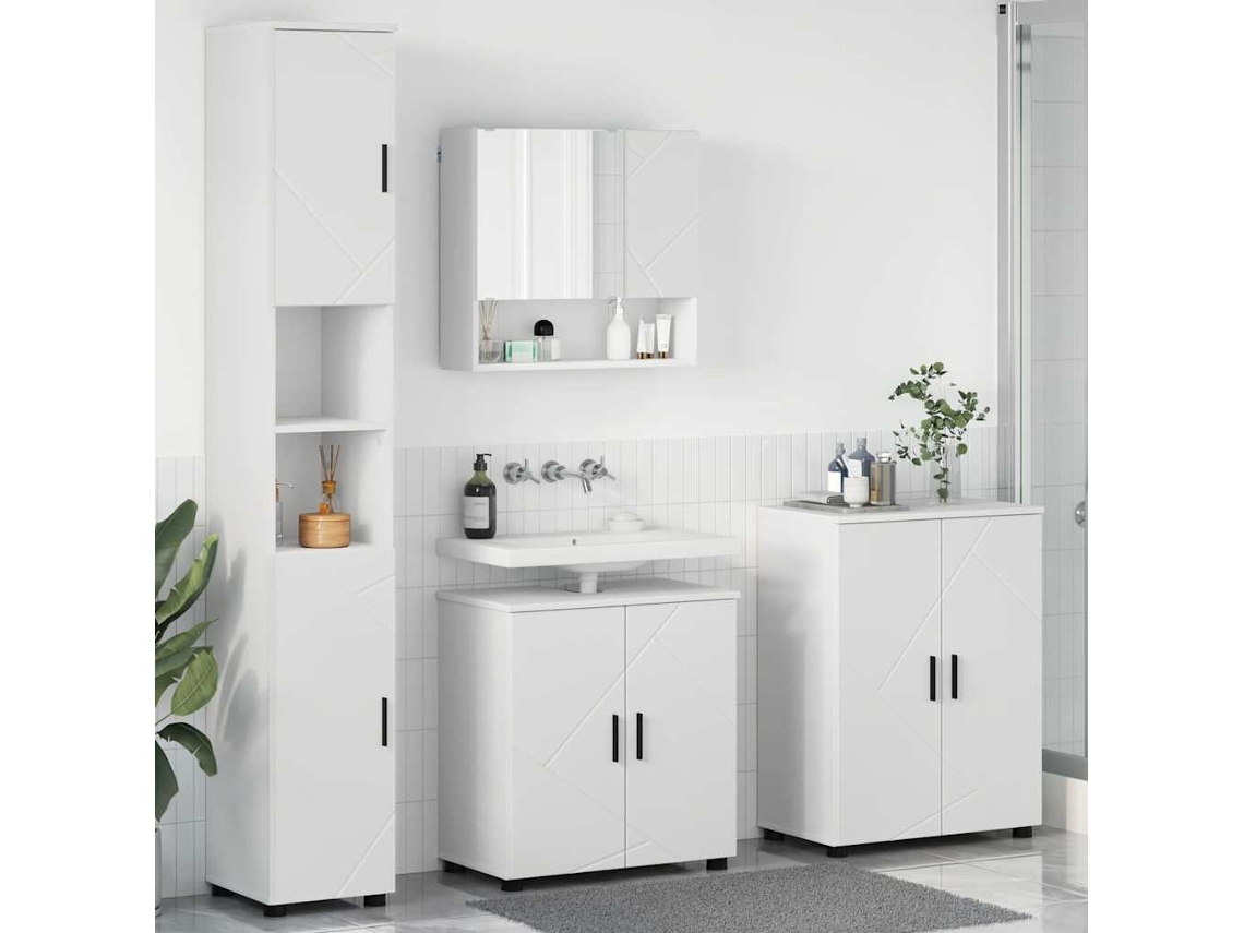 Vidaxl Conjunto De Móveis Para Banheiro 4 Unid. Branco 61 X 35 X 64 Cm